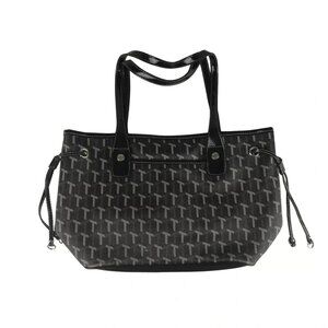 Tignanello Womens Black Gray‎ Key Holder Inner Pockets Tote Bag Size Medium